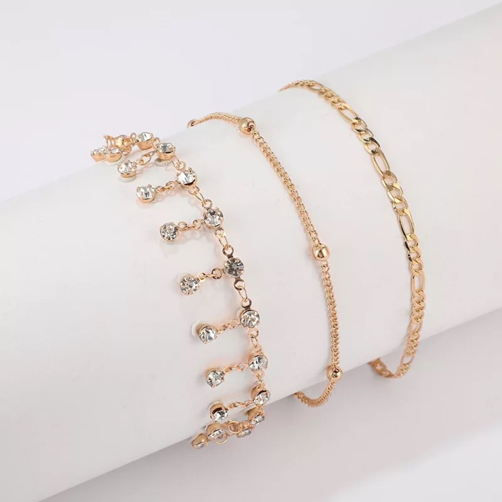 3 pc Ankle Bracelets